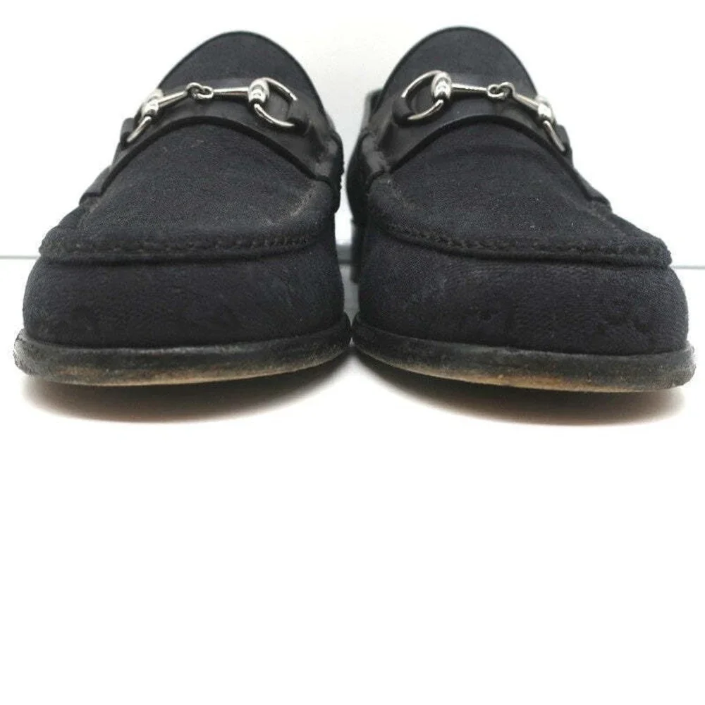 Gucci GG Canvas Horsebit Loafers Black Size 7.5 - Picture 4 of 11